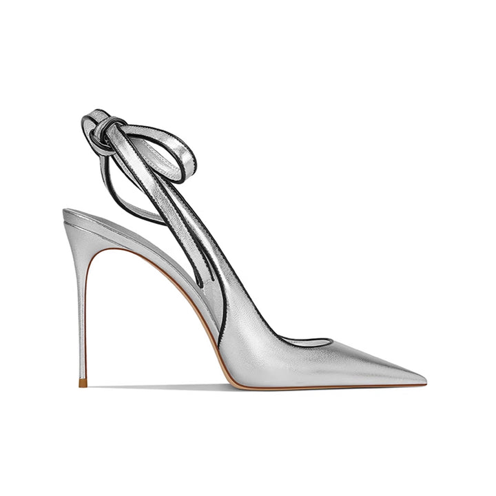 PESOR Lace Up Slingback Mid Heel Sandals - 8cm