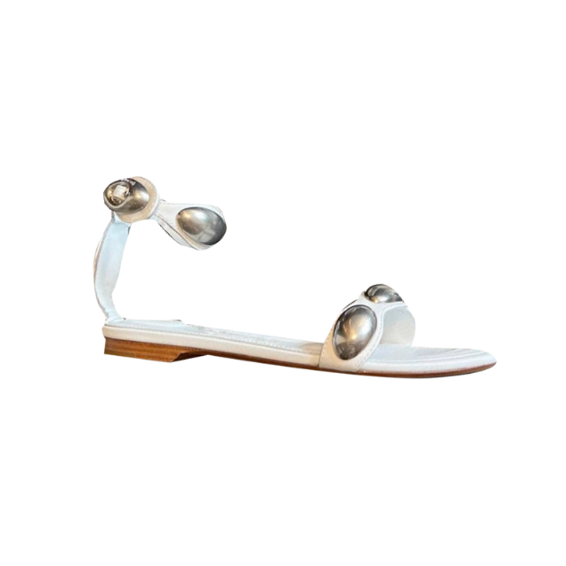 PETRU Metal Embellished Flat Sandals