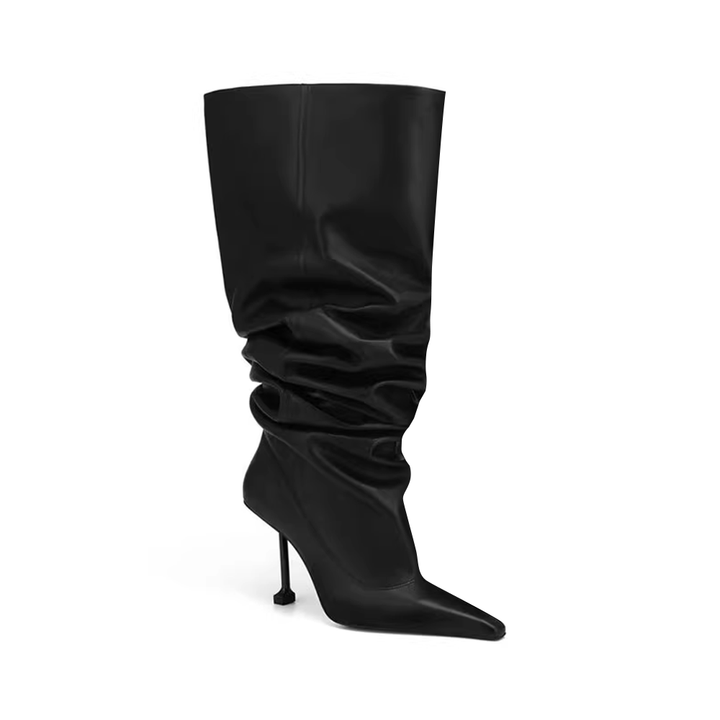 POEVA Stiletto Heel Knee High Boots