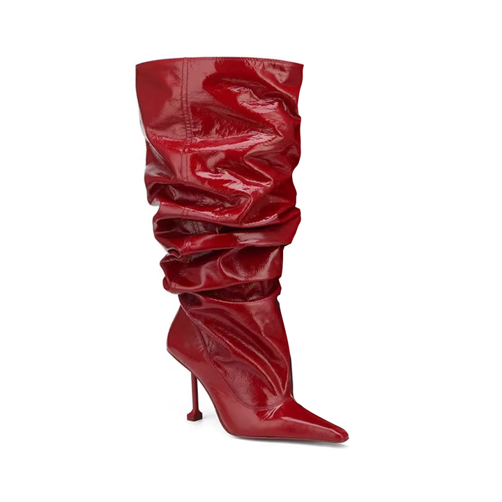 POEVA Stiletto Heel Knee High Boots