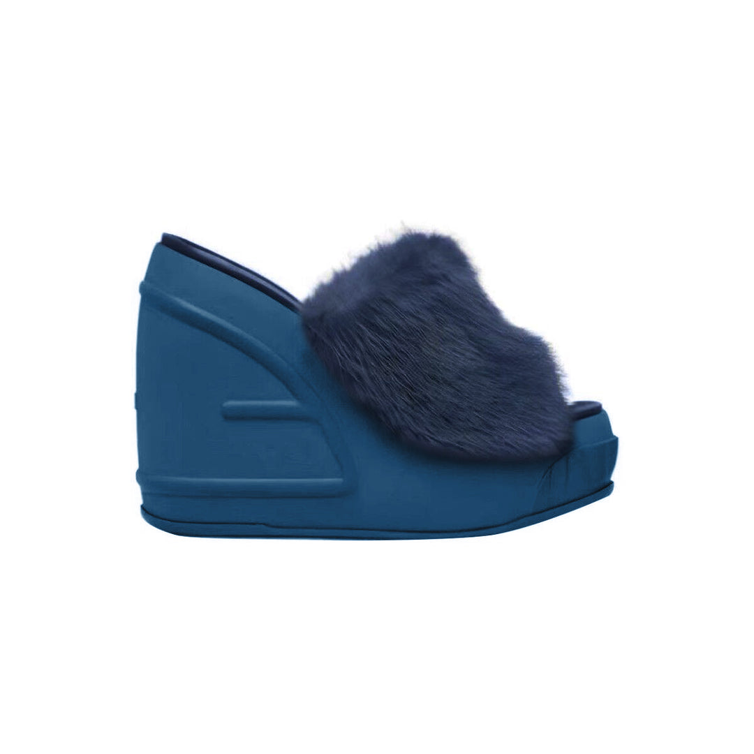 POIRE Fur Platform Mules Sandals