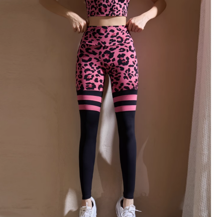 POMVI Yoga Pilates Printed Fitted Stretch Leggings