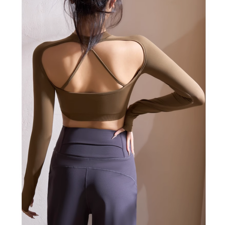 PUMBA Yoga Pilates Backless Fitted Fitness Top