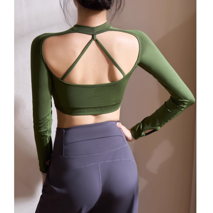 PUMBA Yoga Pilates Backless Fitted Fitness Top