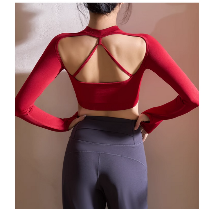 PUMBA Yoga Pilates Backless Fitted Fitness Top