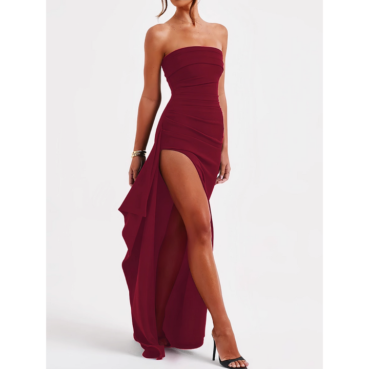PUNCA Ruffled Tube Evening Dress Gown
