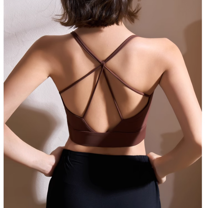 RABSE Yoga Pilates Backless Fitted Sports Bra