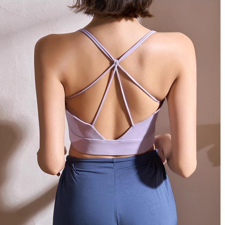 RABSE Yoga Pilates Backless Fitted Sports Bra