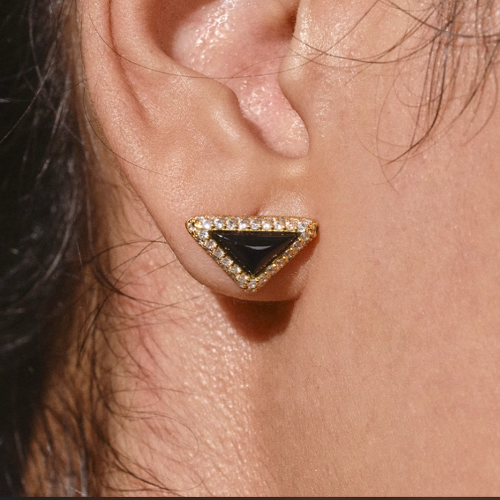 RALUE Diamante Triangle Earrings - Pair