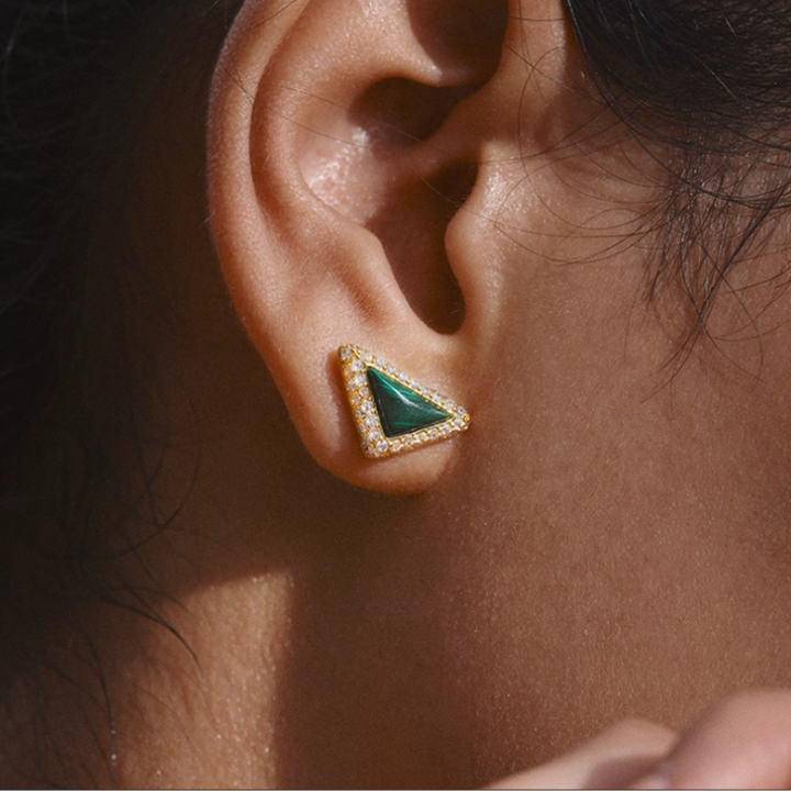 RALUE Diamante Triangle Earrings - Pair