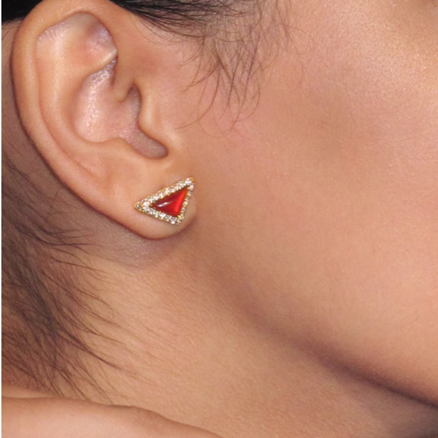RALUE Diamante Triangle Earrings - Pair