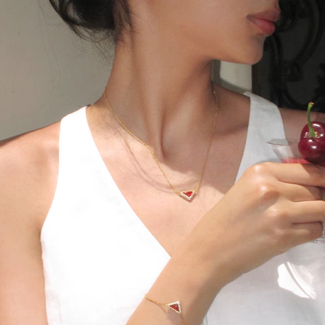 RALUE Diamante Triangle Necklace