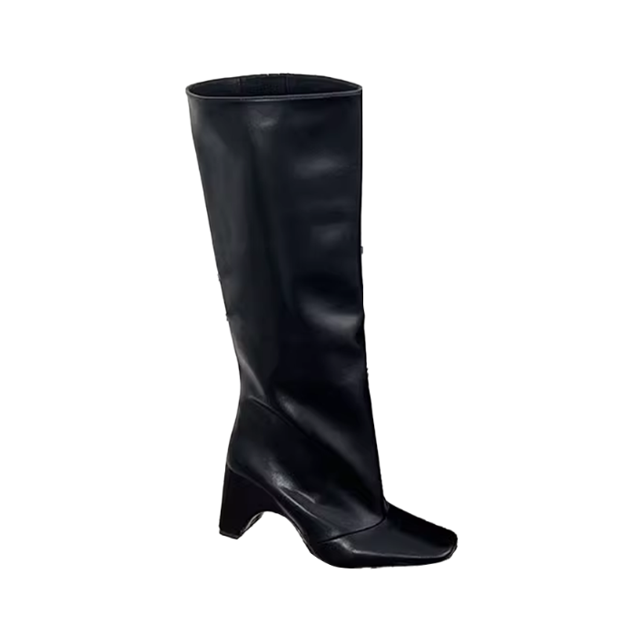 RAYID Leather Knee High Boots