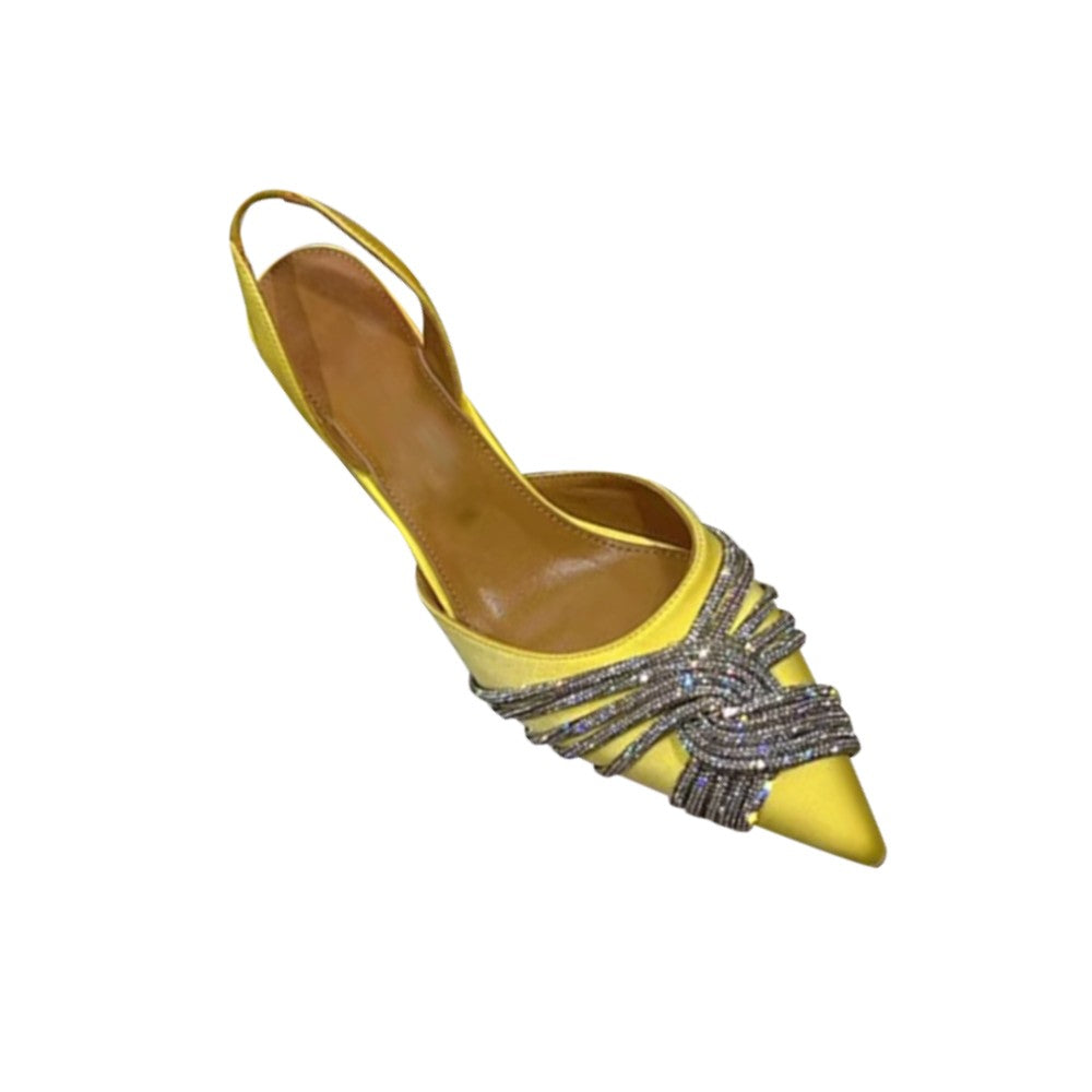 RIUCA Diamante Satin Mid Heel Sandals