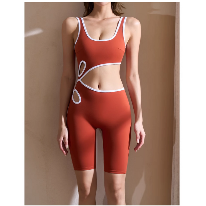 ROCLA Yoga Pilates Cut Out Fitted Bodysuit Activewear