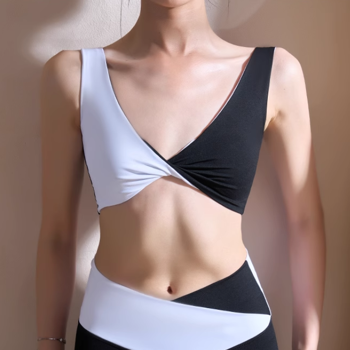 ROECA Yoga Pilates Bi-Color Fitted Sports Bra