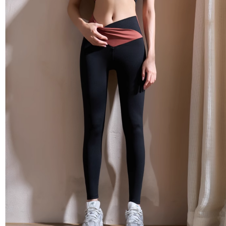 ROECA Yoga Pilates Bi-Color Fitted Stretch Leggings