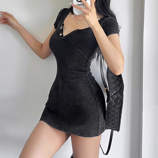 ROTCI V Neck Mini Dress