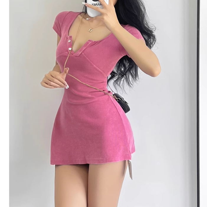 ROTCI V Neck Mini Dress