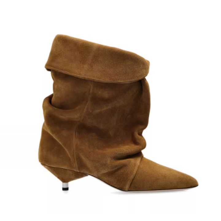 ROTEK Kitten Heel Suede Ankle Boots