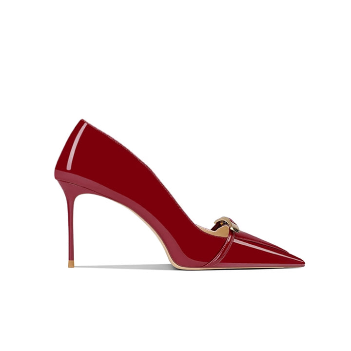 ROVUA Metal Embellished Mid Heel Pumps - 8cm