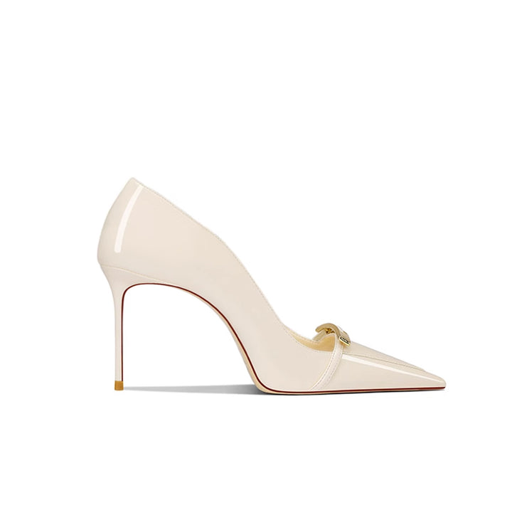 ROVUA Metal Embellished Mid Heel Pumps - 8cm