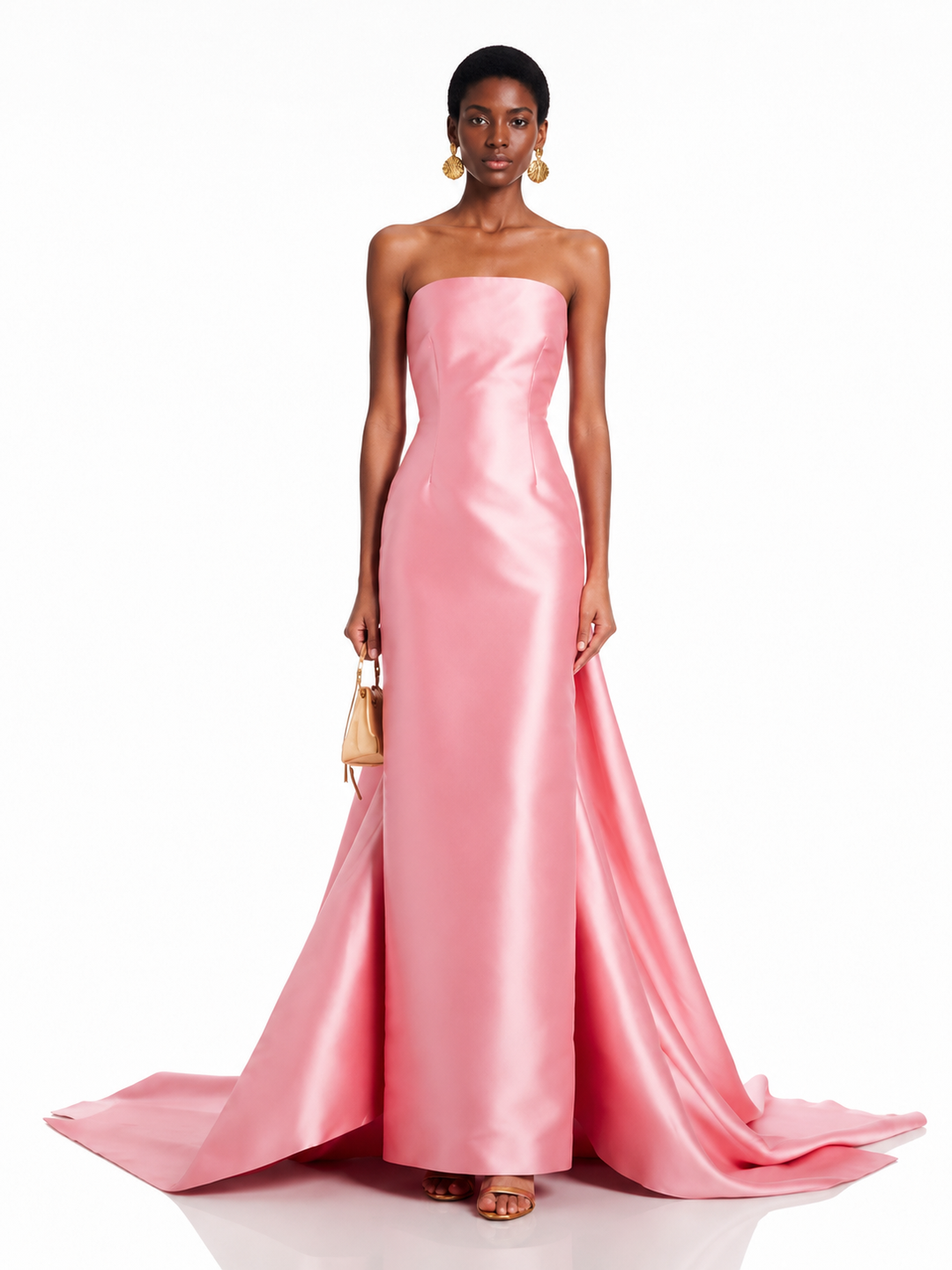 pink tube maxi dress PRETTYGARDEN Womens Summer Strapless Maxi Dresses Ruffle Tube Asymmetr