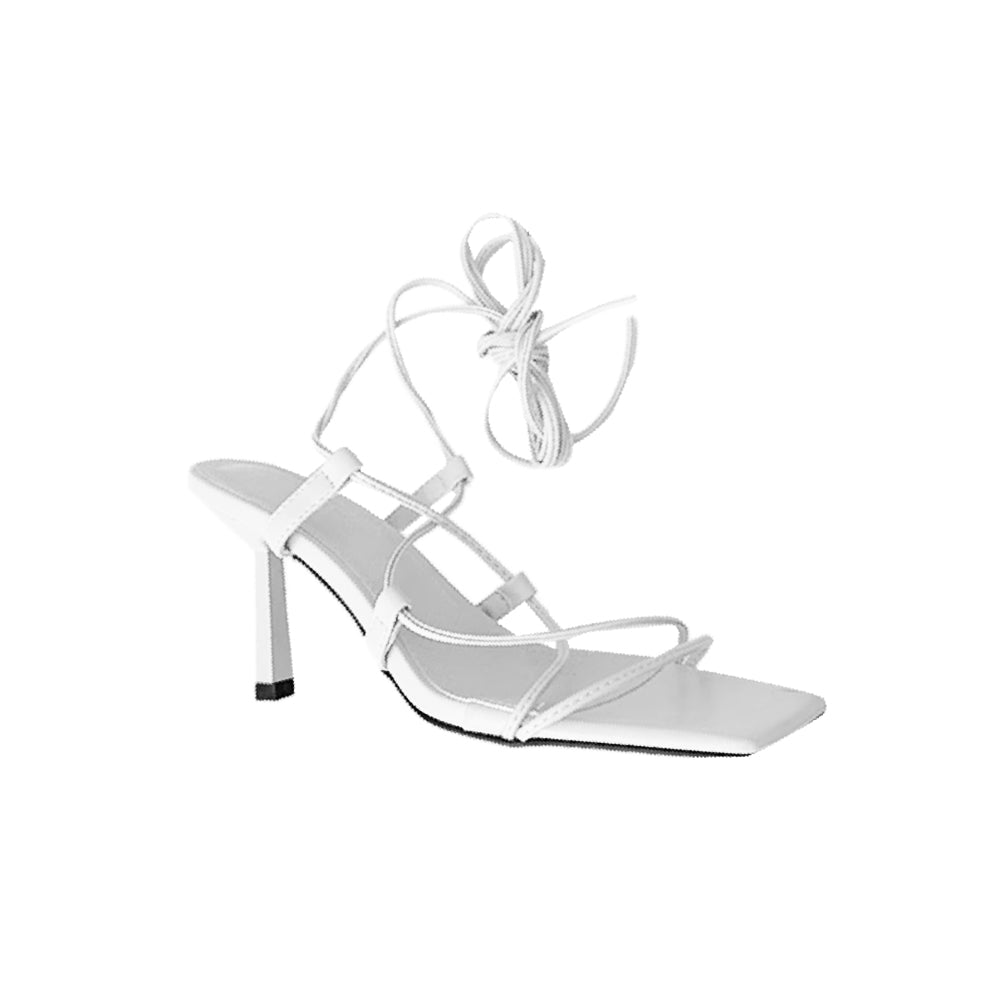 White Block Heel Closed Toe Gladiator Sandals found on Polyvore | White  block heels, Closed toe sandals, Sandals