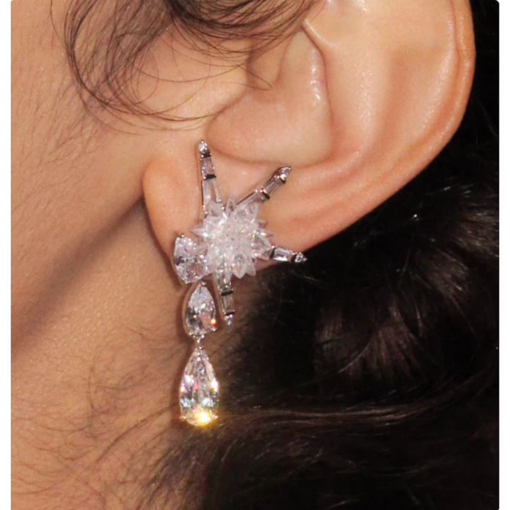 RUISE Diamante Flower Earrings - Pair