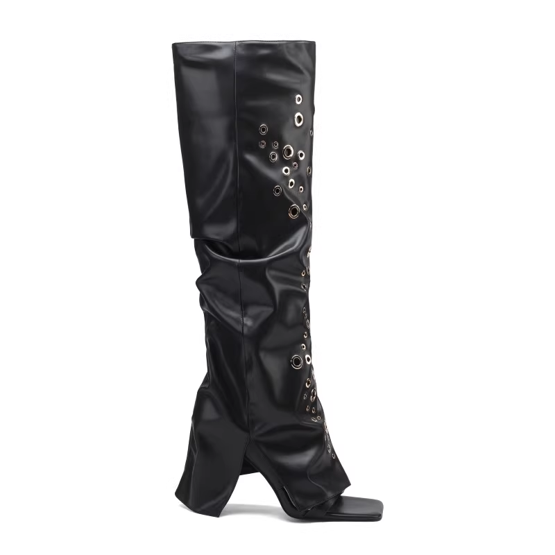 RUIVA Ring Embellished Knee High Boots