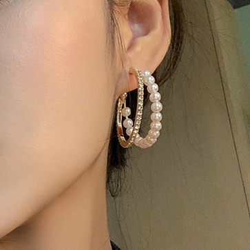 RUIVO Pearl And Diamante Earrings - Pair