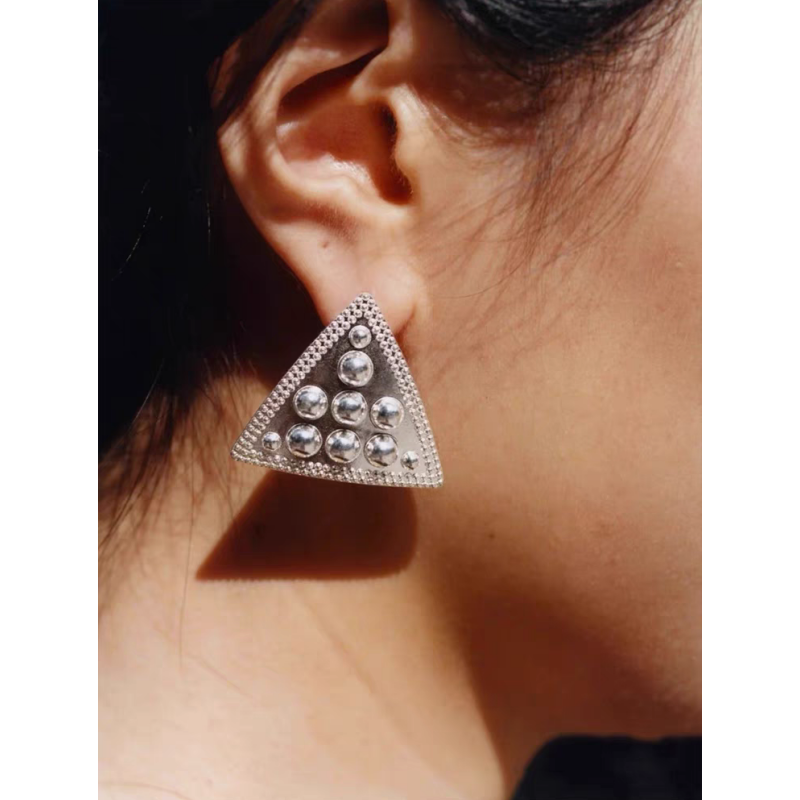 RULKO Studded Triangle Earrings - Pair