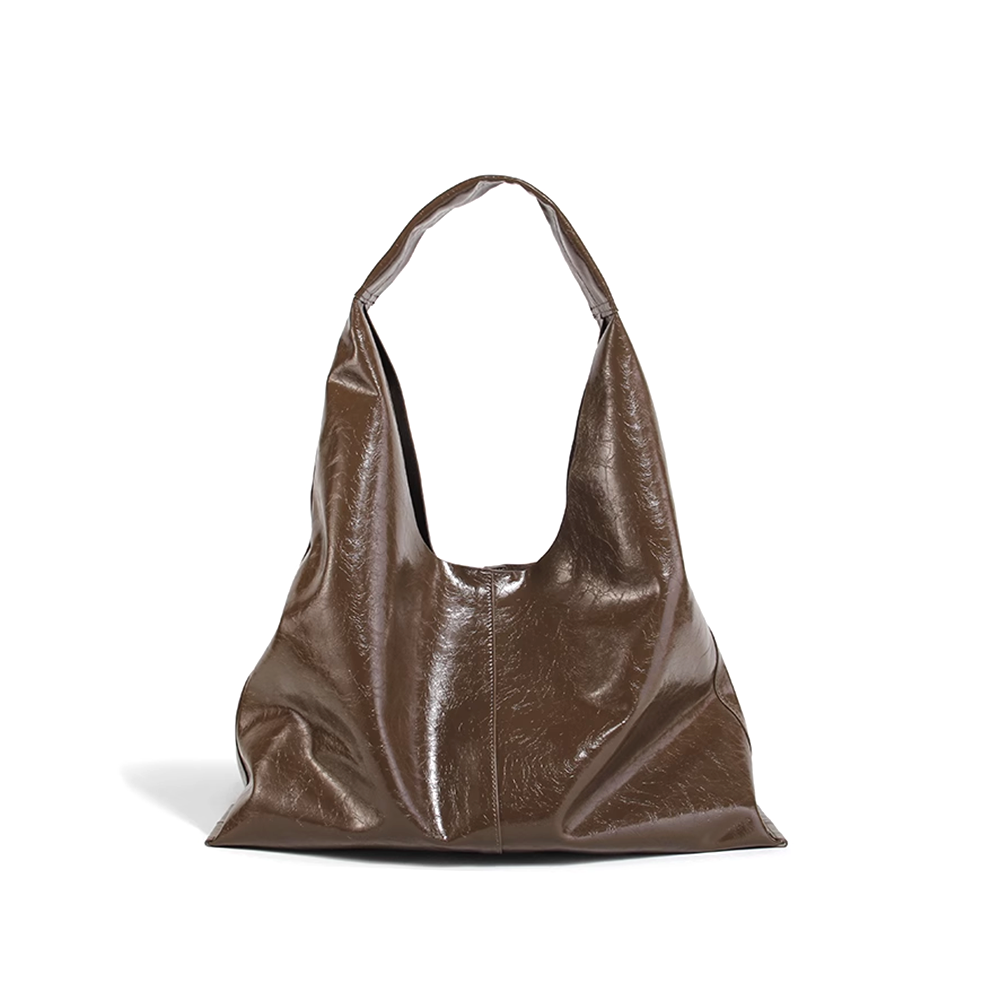 Coffee RUNCA Leather Tote Bag | i The Label – I The Label