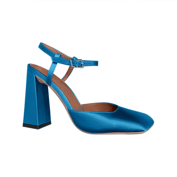 RUVCI Ankle Strap Block Heel Sandals