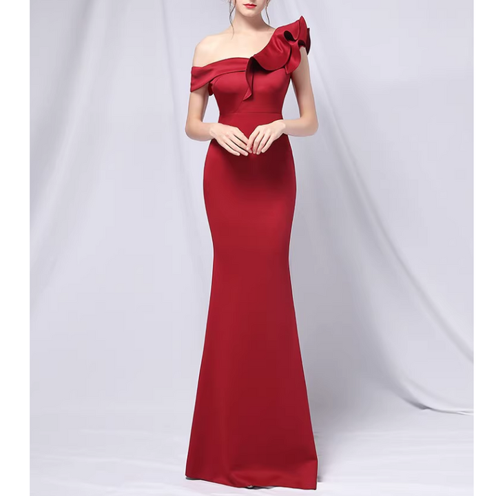 SACDA Ruffled Maxi Evening Dress Gown