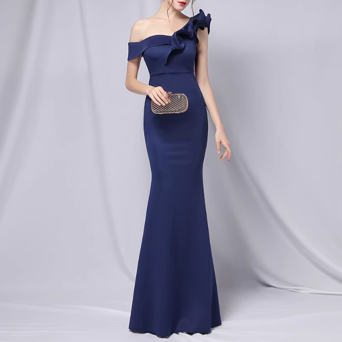 SACDA Ruffled Maxi Evening Dress Gown