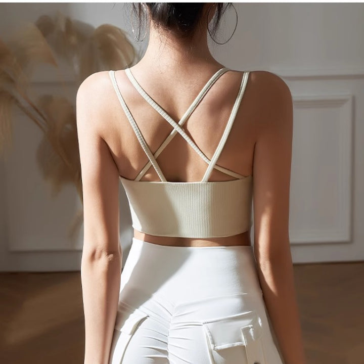 SAHUA Yoga Pilates Back Cross Fitted Sports Bra