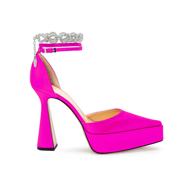 SANDU Diamante Ankle Strap High Heel Platform Sandals