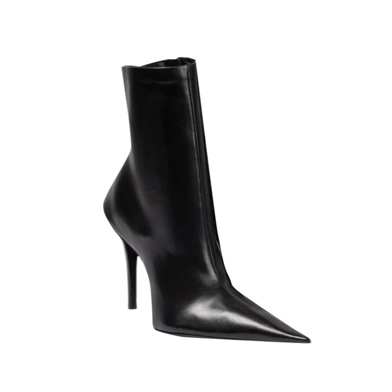 SAUDE Leather High Heel Ankle Boots