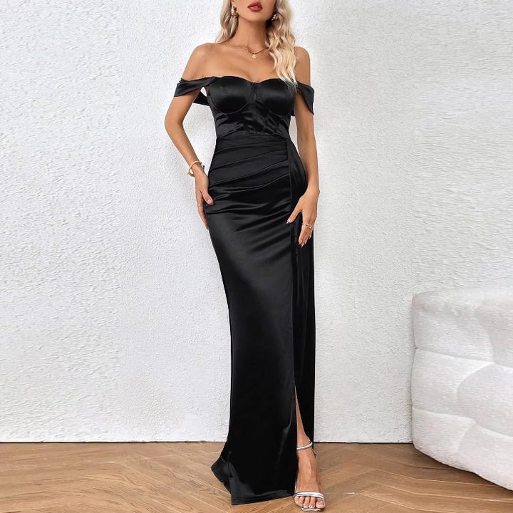 SEBRV Off-Shoulder Slip Evening Dress Gown