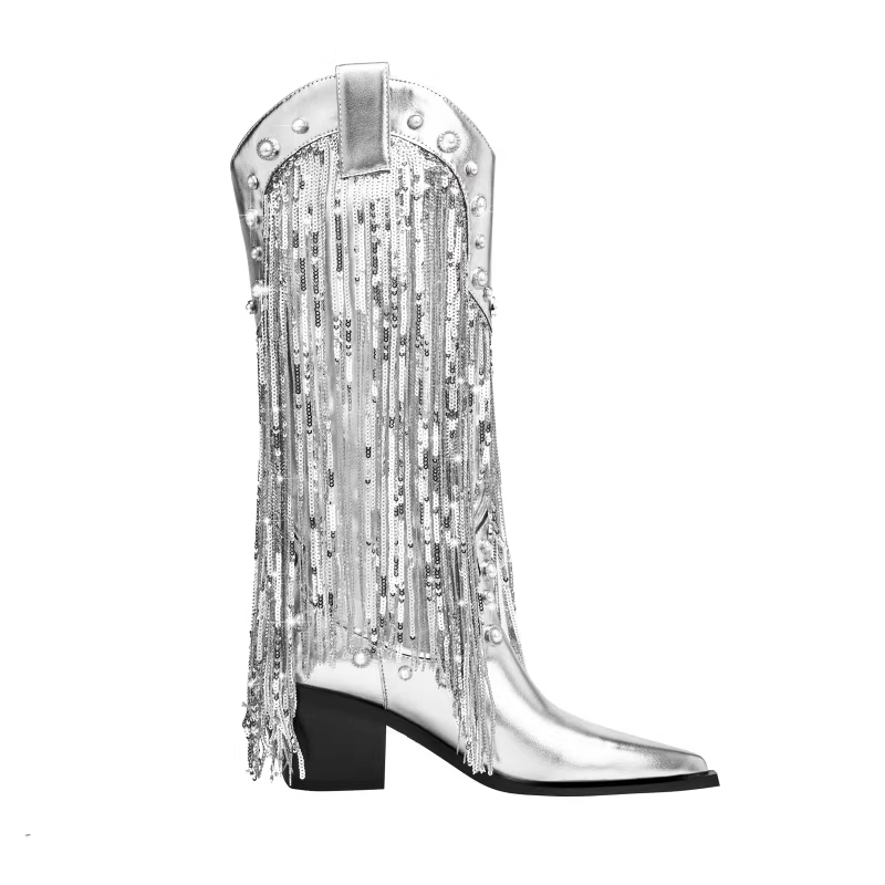 SETCI Sequinned Knee High Boots