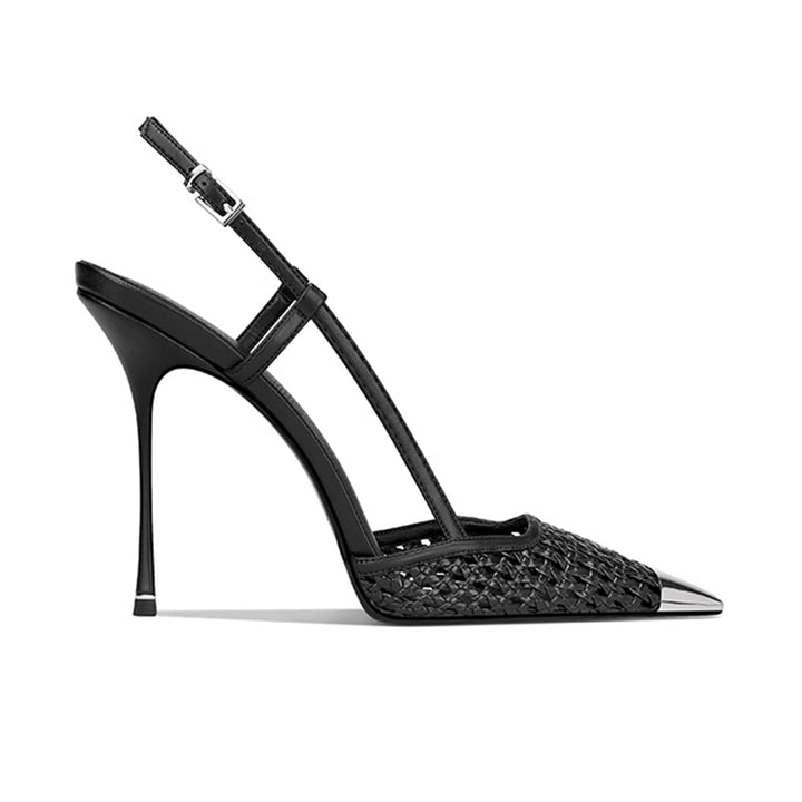 SETOL Metal-Plated Braided High Heel Sandals - 10cm