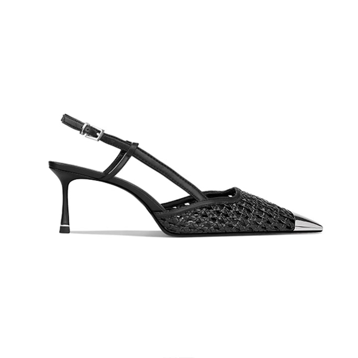SETOL Metal-Plated Braided Mid Heel Sandals - 6cm