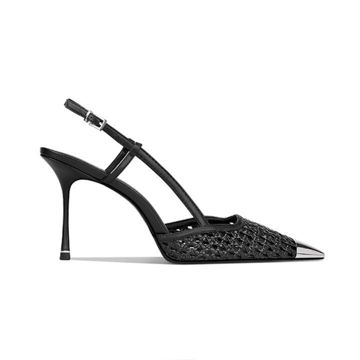 SETOL Metal-Plated Braided Mid Heel Sandals - 8cm