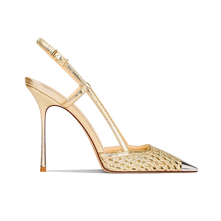 SETOL Metal-Plated Braided High Heel Sandals - 10cm