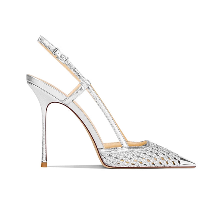 SETOL Metal-Plated Braided High Heel Sandals - 10cm