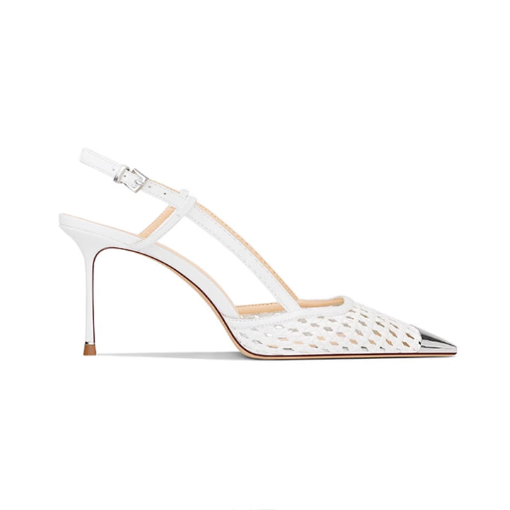 SETOL Metal-Plated Braided Mid Heel Sandals - 8cm