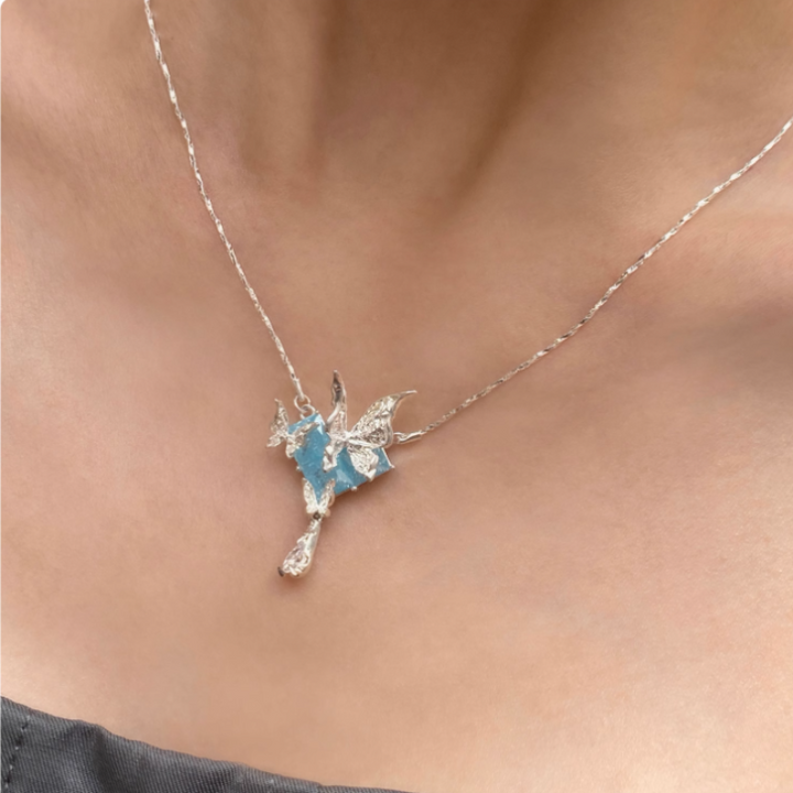 SEWTI Diamante Butterfly Necklace