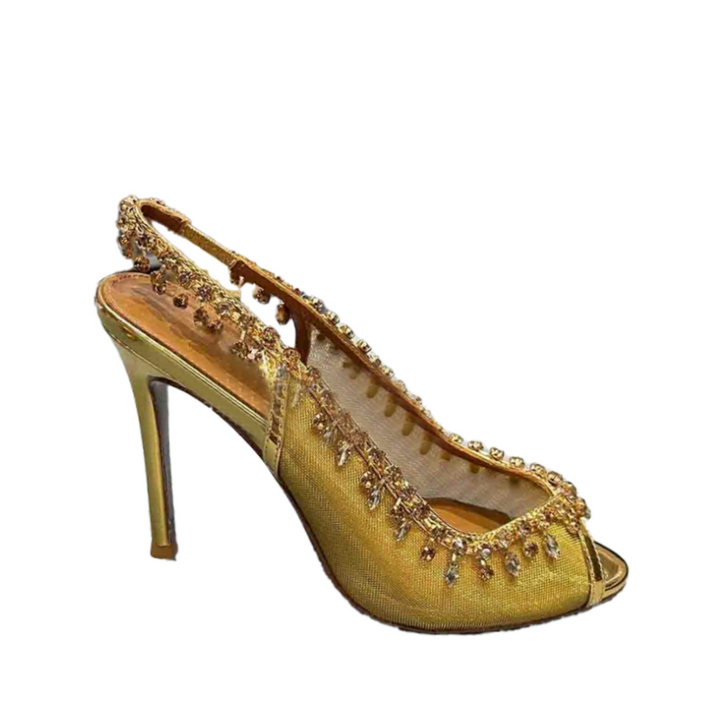 SGCAN Diamante Mesh High Heel Sandals