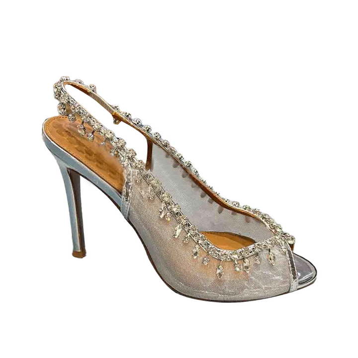 SGCAN Diamante Mesh High Heel Sandals
